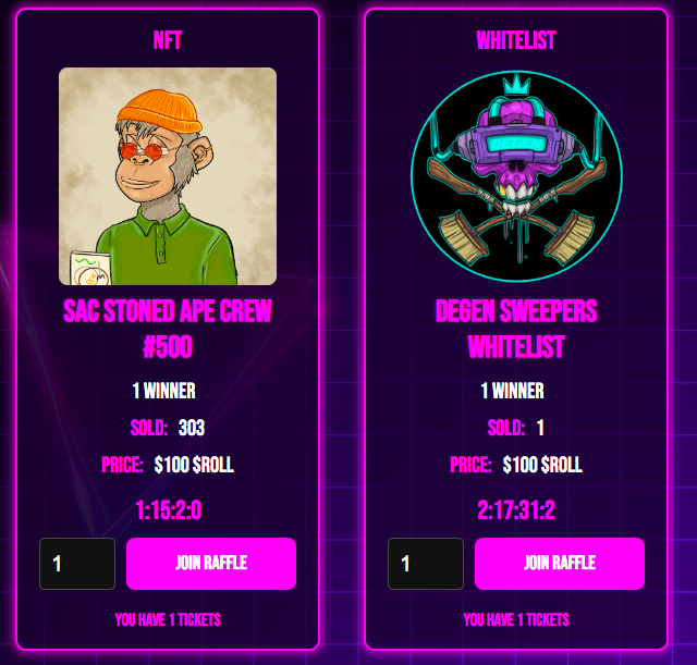 Grabbed a few <a href="/HighRollerHC/">High Roller Hippo Clique | R◎LL R◎LL</a> Raffle tickets with $ROLL <a href="/StonedApeCrew/">Stoned Ape Crew</a> <a href="/DegenSweepers/">Degenerate Sweepers | FREE MINT ON SOLANA</a> #ROLLROLL #NFTCommunity #SolanaNFTs #SolanaSummer