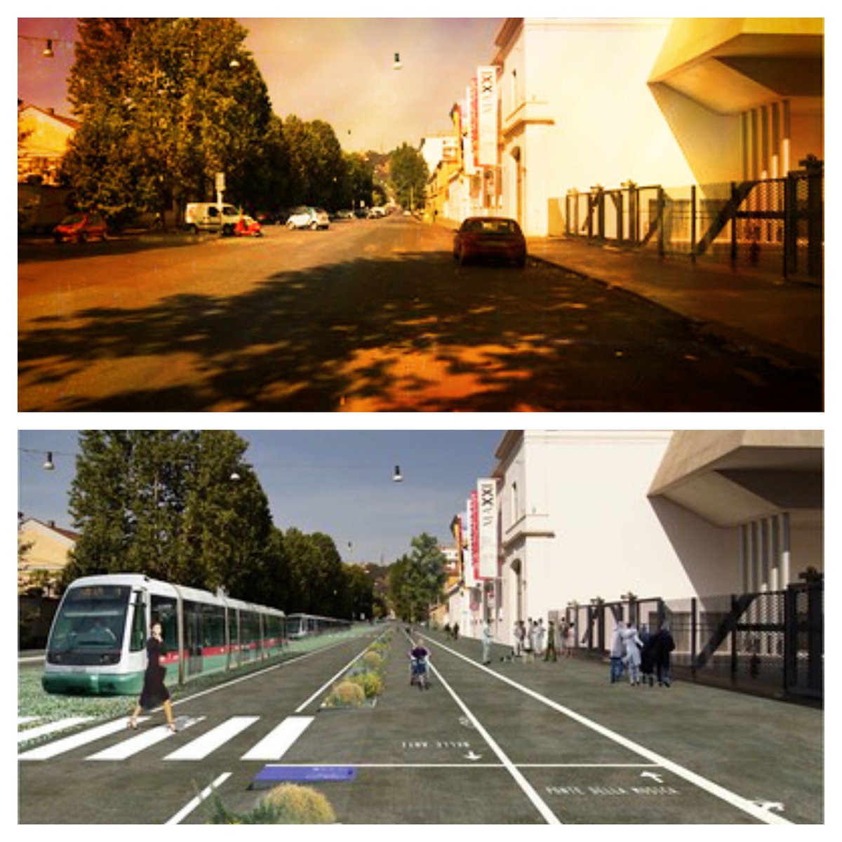 GRAB_Roma's tweet photo. Ecco come il #GRAB cambia #Roma: la spianata di lamiere e asfalto #rovente di via Guido Reni diventa #MigliodelleArti, facendo spazio alle persone e al tram.
@VeloLove @Legambiente @TouringClub @Museo_MAXXI @gualtierieurope @eugenio_patane @EnteRomaNatura @Free_Wheels_ https://t.co/wz7LUyy9Gt