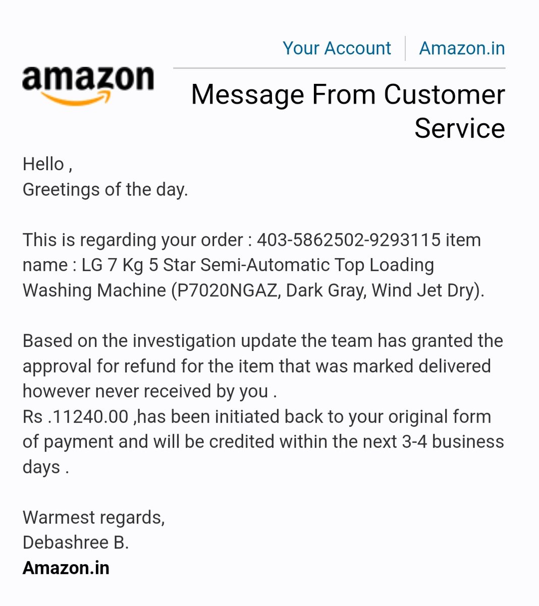 I_am_Md_Hashmi's tweet photo. @JeffBezos @AmazonHelp @LGUS @LGMobileGlobal @LGIndia 
I ordered a product from @amazonIN on 21-May-2022, that product was not delivered, I ordered the same again but still not received it. Amazon support is not helping nor the social media handle of amazon. What should I do? https://t.co/dJxa4nuEfQ