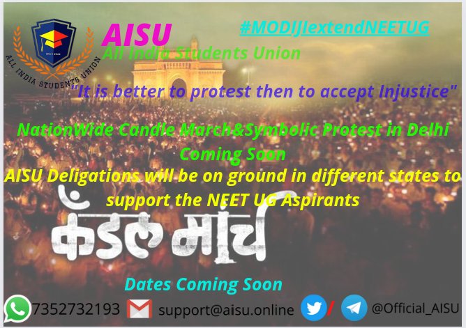 JNSCtweets's tweet photo. Today will do review meeting with all well wishers for planning Candle March in cities&amp;Symbolic Protest Delhi.
My full support on ground too in my area.We'll not let Minister's to laugh at our future doctor's.

Said @IamSaurav_1 Sir

#MODIJIextendNEETUG 
#RemoveDharmendraPradhan https://t.co/bl3hF9bDvG