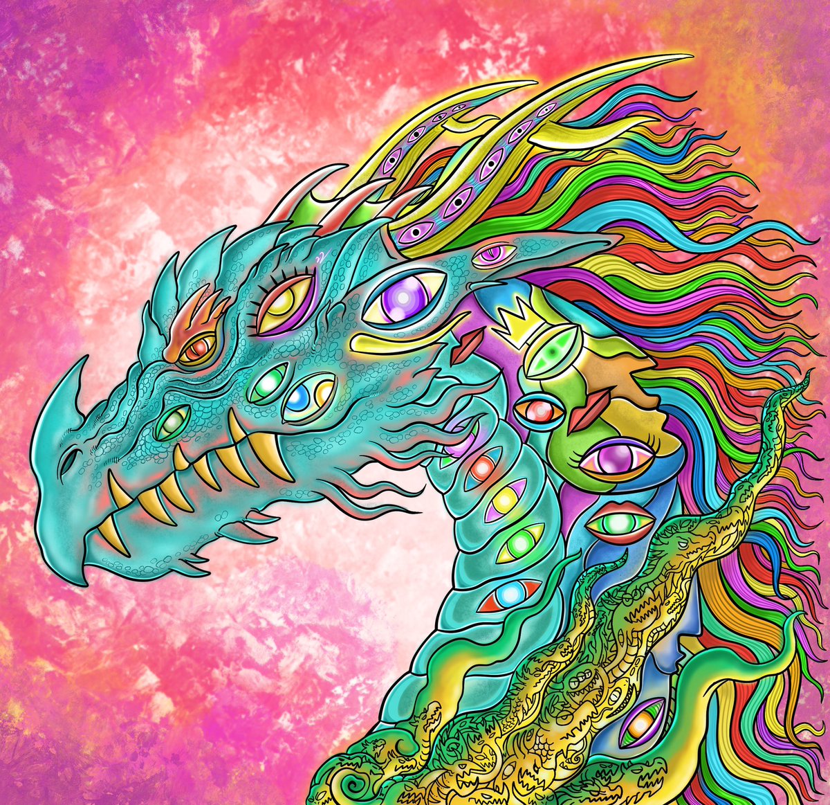 Thanks For the Opportunity ser @AngryDragonNFT , This is my submission 

The Abstract Angry Dragon

Made with Mix art style 😇