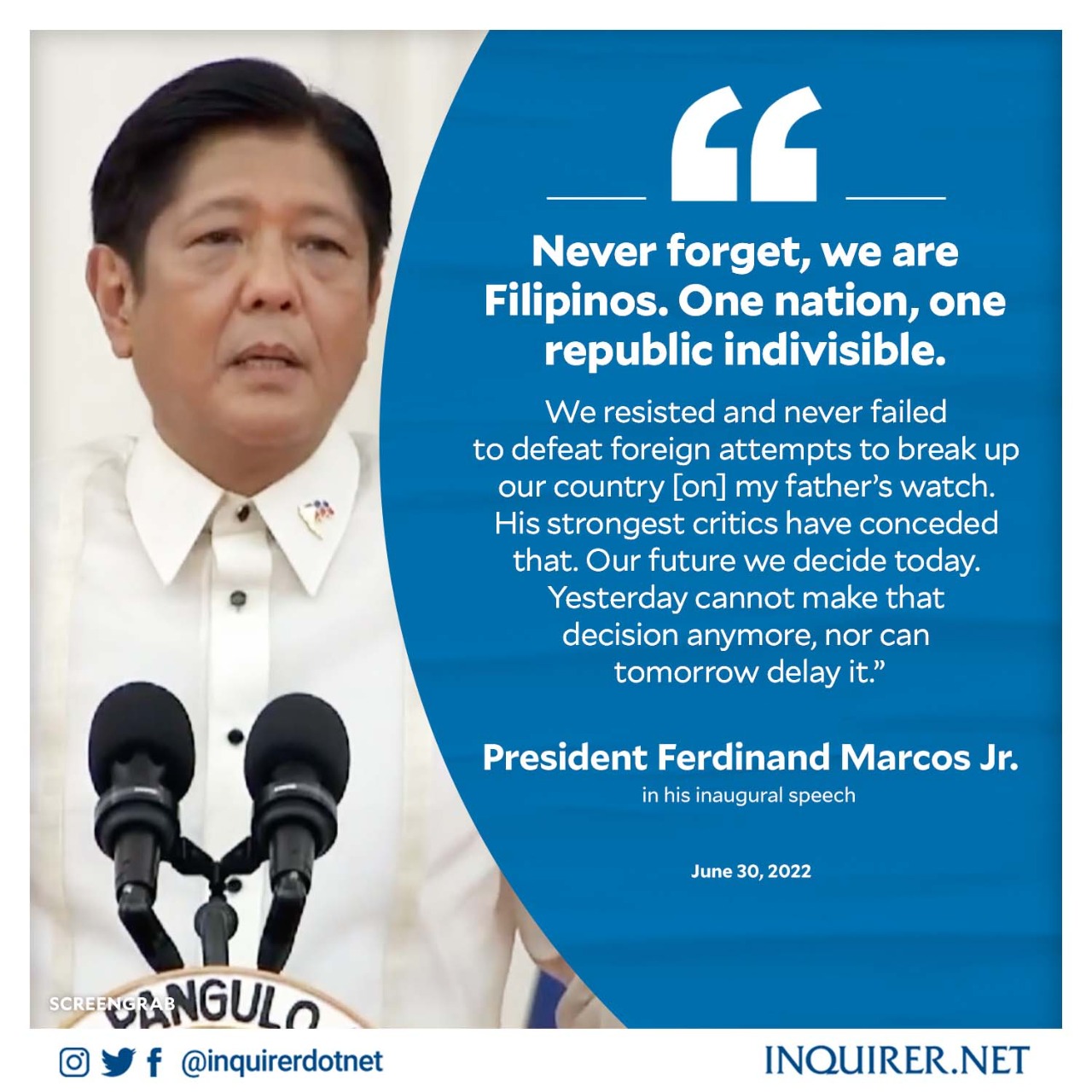 Inquirer on Twitter "'NEVER WE ARE FILIPINOS.' President
