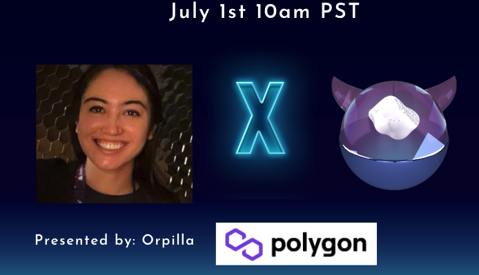 MegaHack11's tweet photo. Thanks for the great support from our sponsor Polygon, we're hosting a technical workshop to the ecosystem on July 1st 10am PST with Orpilla, a technical evangelist at Polygon. A bit more info on our lecturer -> https://t.co/Niz78K4eZH