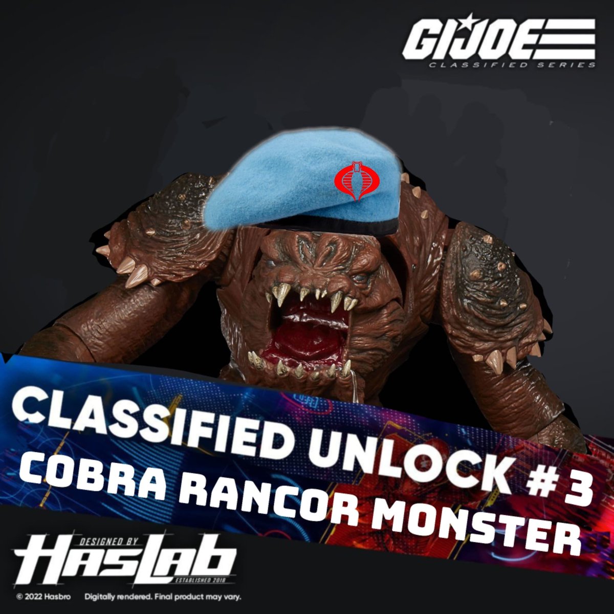 I found the next HasLab GI Joe Classified Series HISS Tank unlock. COBRA Rancor! 

Credit to another collector friend Jimmy C for making this, thought it was hilarious.

#Hasbro #GIJoe #HISSTank #Rancor #StarWars