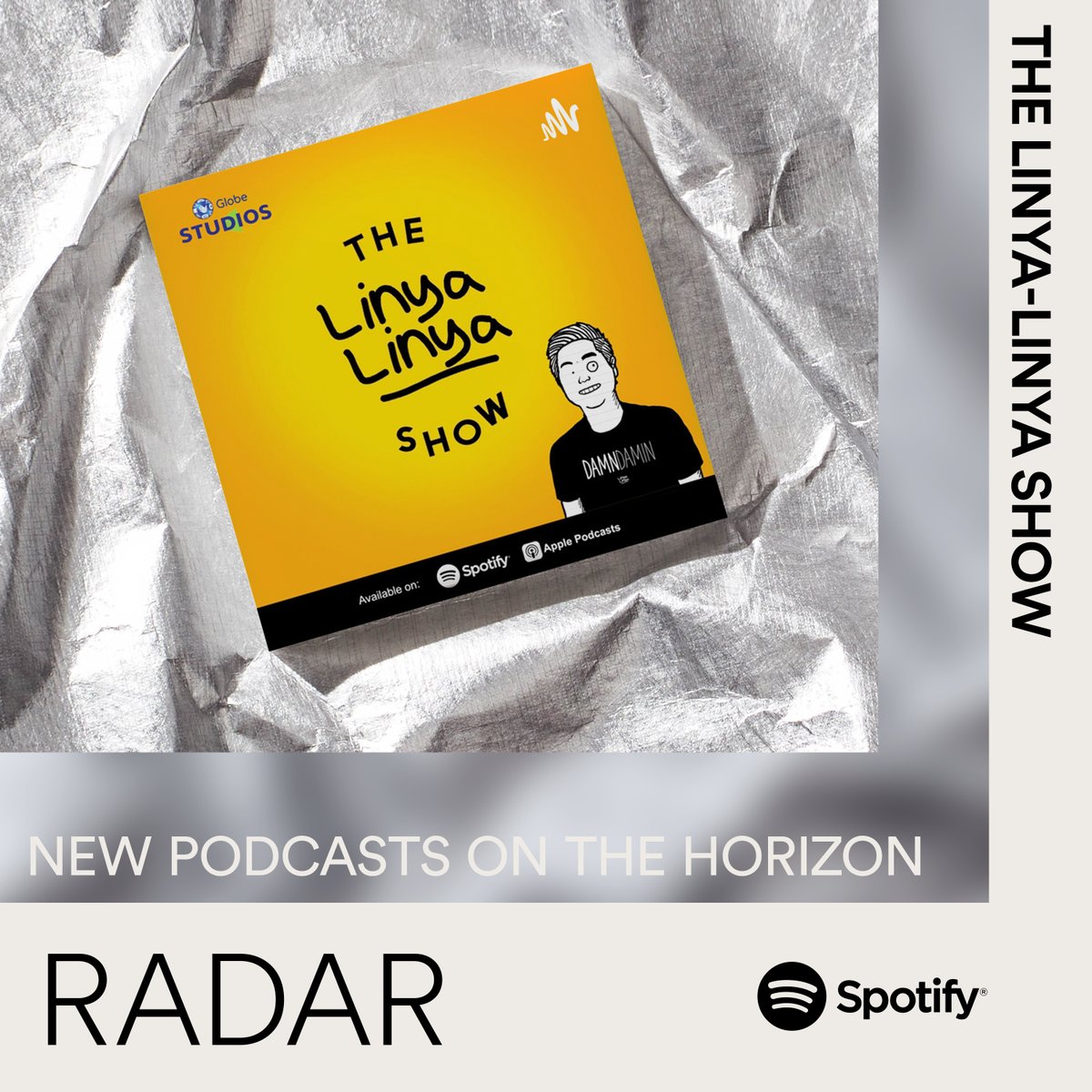 #TheLinyaLinyaShow is on everyone's RADAR!

There's more hugot, more learnings and more linyahans to come as @alisangalang and #TheLinyaLinyaShow join Spotify's all-new RADAR for Podcasters Program, which aims to support creators on their way to podcast stardom.