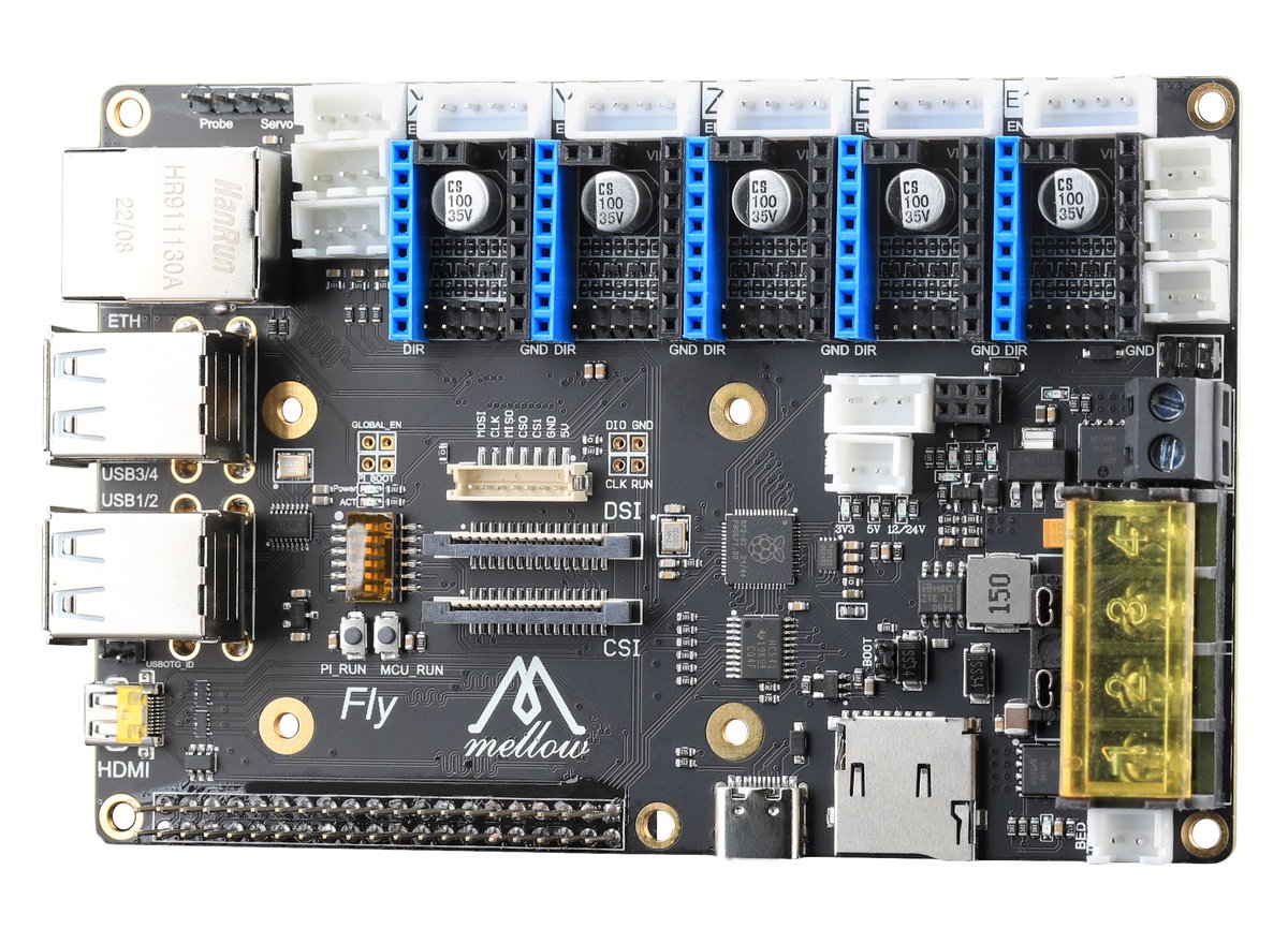 3dmellow's tweet photo. 🙌Hello Everyone
Mellow Fly____board? will release soon🚀 
🤩The BIG features: Can install raspberry pie CM4
👍GPIO compatible RPI, fly- Π
🛒Summer sale still on sale, check this link: https://t.co/Xl50wyCz2g...
#3dmellow #3dprinting #3dprinter  #3dprinterpart #motherboard https://t.co/9yQjIpXTgH