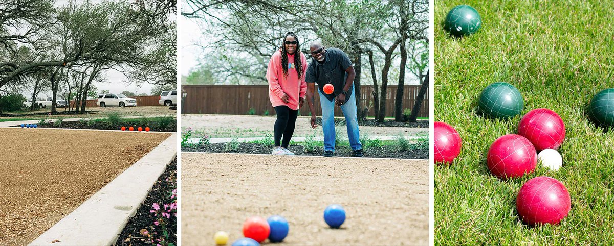GreggRanchTexas's tweet photo. Bocce Ball is a combination of the best of ski-ball, shuffleboard and bowling, a great game for people of all ages, and skill levels. Gregg Ranch has a convenient bocce ball court that encourages gathering with neighbors for fun and safe recreation.

https://t.co/esrjGMCYwP https://t.co/290Aufmi21
