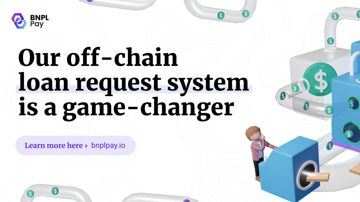 bnplpay's tweet photo. You no longer have to be held down by the whims of ridiculous gas fees.  👍

😀😎Now you can submit off-chain loan requests &amp; get approved w/o breaking the bank

🟣BNPL Pay is making DeFi cheaper &amp; more attractive🟣

Learn more: https://t.co/BzVAVafY57 https://t.co/Pj5OKfT8uY
