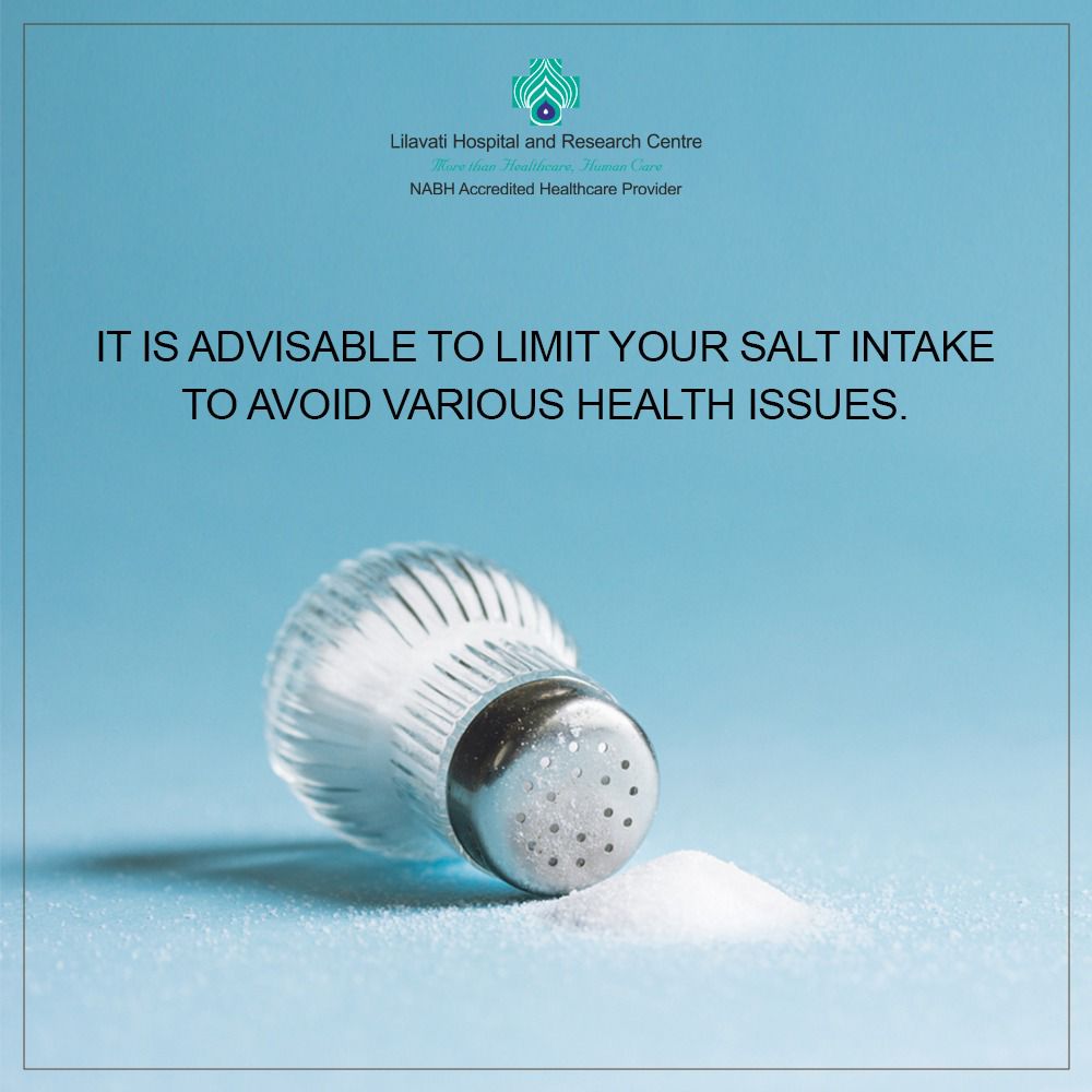 LilavatiHRC's tweet photo. Consuming large about of salt in our day-to-day food intake can result in various health issues like headaches, heart failure, high blood pressure, kidney disease.
#LilavatiHospital #LilavatiHospitalBandra #TertiaryCareHospital #Mumbai #Salt #SideEffectsOfSalt #LimitSaltIntake https://t.co/JcplaP5YmO