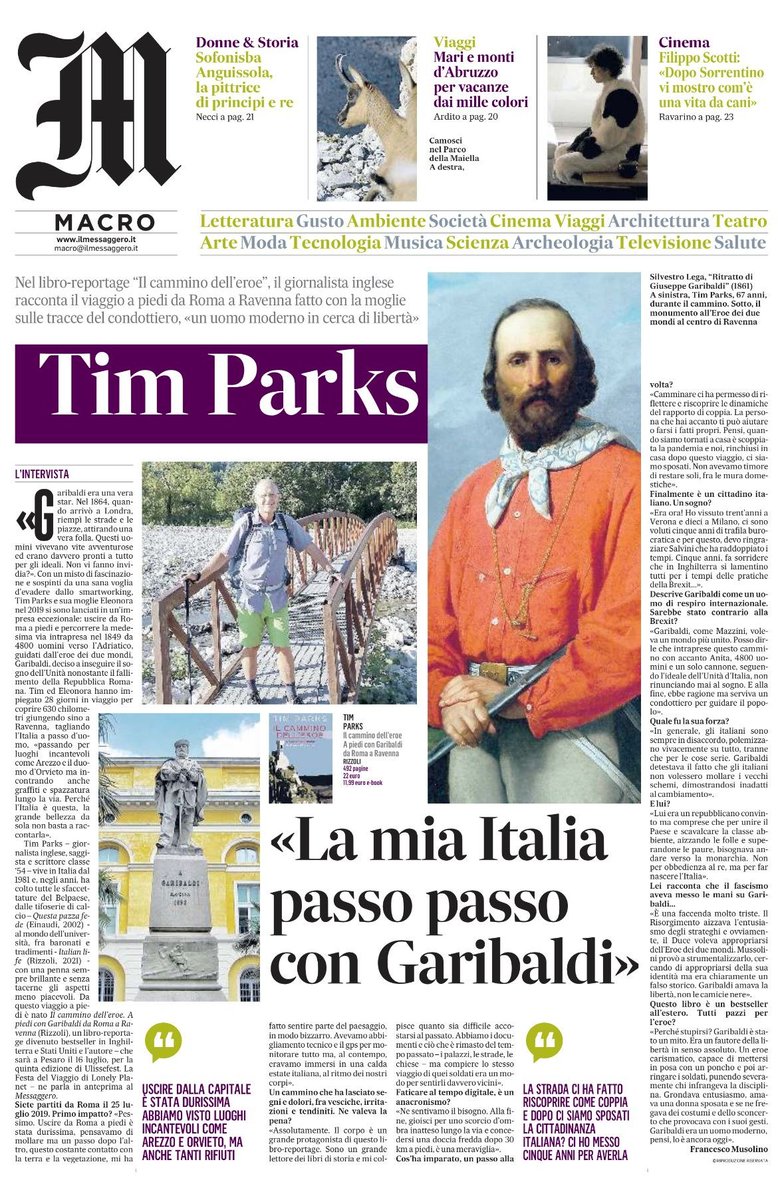 TimParksauthor's tweet photo. Il Messagero, oggi... https://t.co/IM5LN7uK64