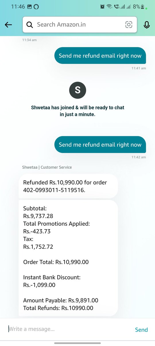 I_am_Md_Hashmi's tweet photo. @AmazonHelp 
Finally @amazonIN not give me any solutions, I'm not certified with your service
You guys really manipulate to your customers 🤬🤬🤬😡 the social media team is really make angry 😠 no any certified answers by you guys @JeffBezos @LGIndia https://t.co/JGZo5N3QVw