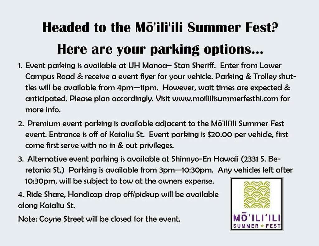 (Honolulu, HI) – Organizers of the Mō’ili’ili Summer Fest are excited to celebrate the annual Obon season this Saturday evening. After a two-year hiatus due to the coronavirus pandemic, the Summer Fest returns to celebrating historic Mō’ili’ili with Hono… instagr.am/p/Cfazkc1LLgi/