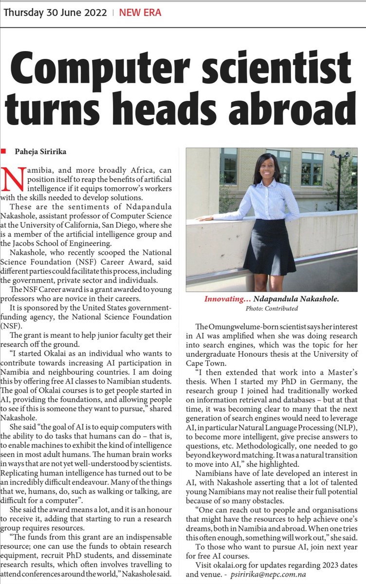 From Omungwelume to the world! Dr Ndapandula Nakashole keeps shinning.
<a href="/NewEraNewspaper/">New Era Newspaper</a>