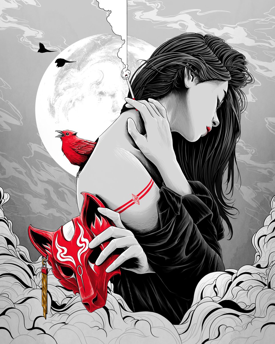 The 17th piece of #PutiHitaMera has been released and available on <a href="/foundation/">Foundation 🌐</a> ⚪️⚫️🔴

- Musemask -
"take off the mask for a moment and let the muse go as far as the birds can fly."

Everyone is invited to the auction! 😁🙏
🔗 foundation.app/@ahdiyat_/mera…