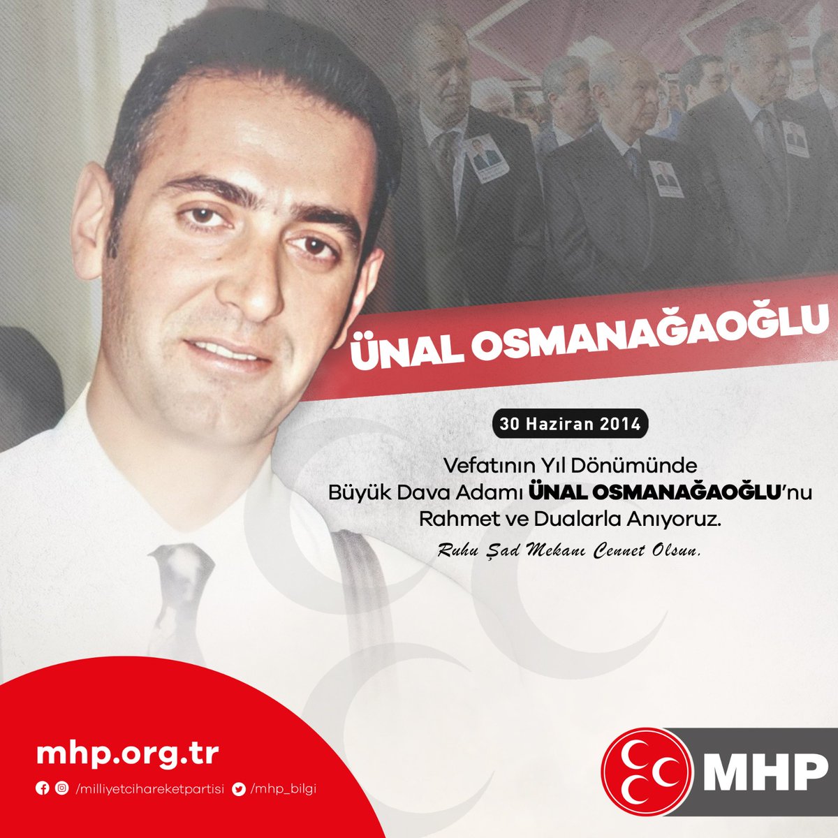 Vefatının Yıl Dönümünde Büyük Dava Adamı Ünal OSMANAĞAOĞLU'nu Rahmet ve Dualarla Anıyoruz. Ruhu Şad Mekanı Cennet Olsun.