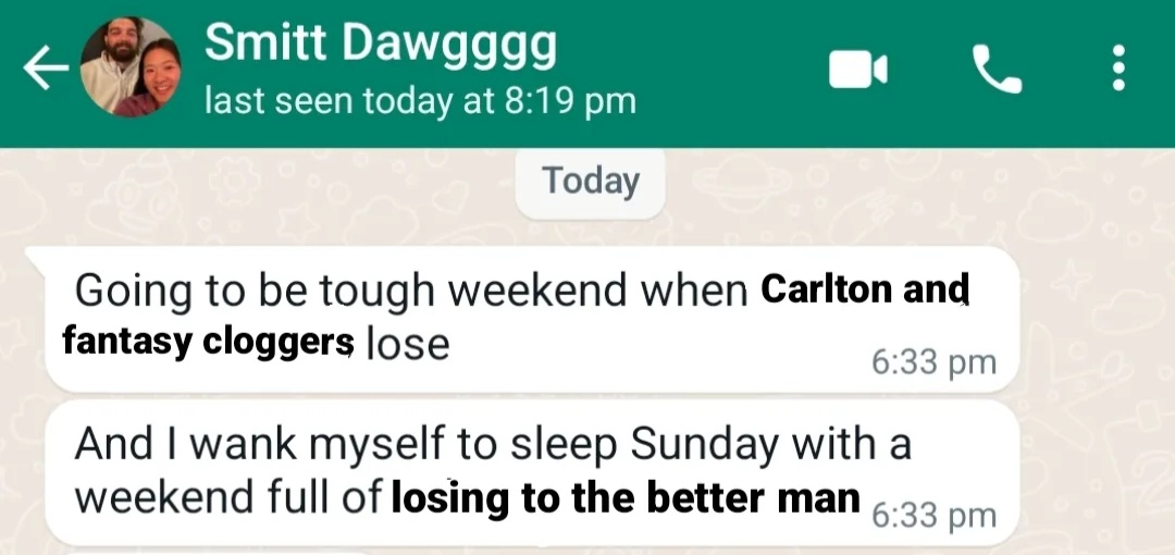 TheBigTess's tweet photo. Rumours swirling that Fantasy Clogger coach and Carlton fanboy @Daniels09077822 becoming increasingly nervous about getting found out this weekend.
K. Coleman is only a mirage... https://t.co/QHUxIGvpC2