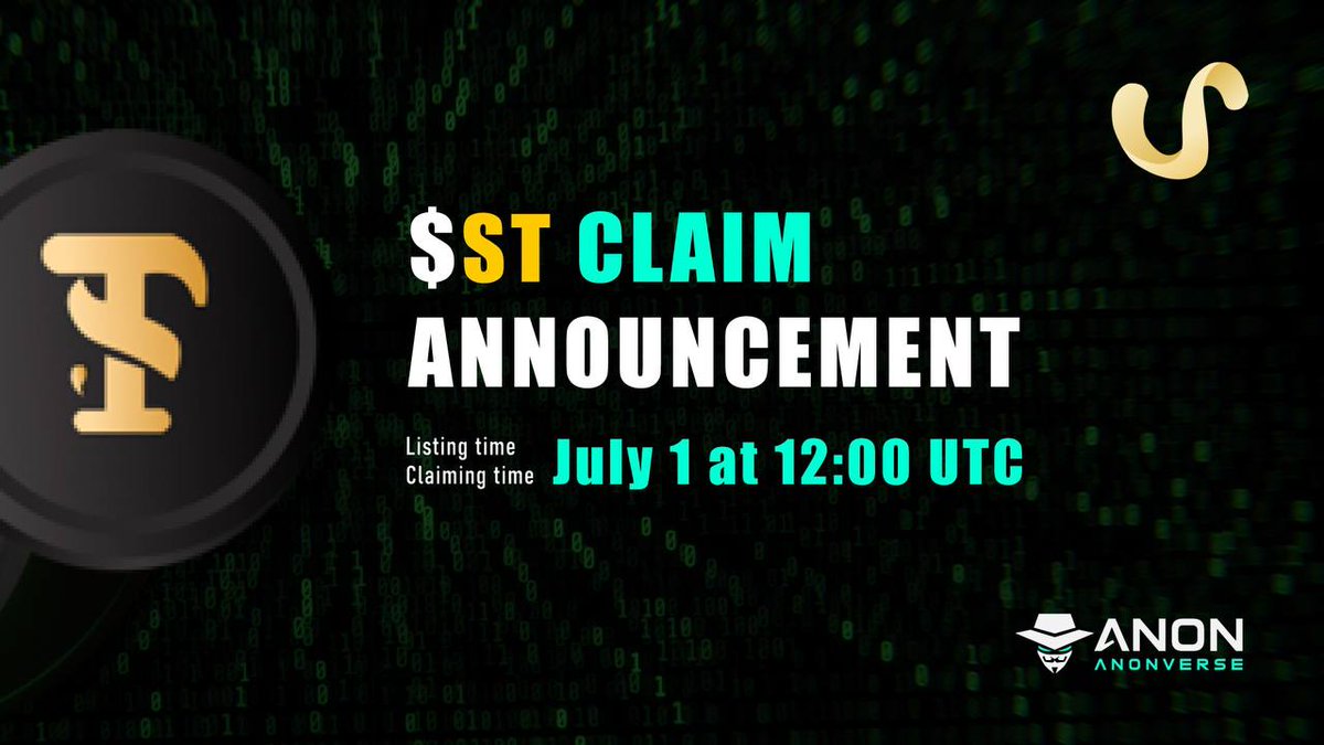 Anonverse | We're Hiring! (@anon_metaverse) on Twitter photo 💯That's it! The <a href="/SealemLab/">Sealem Technology</a> $ST IDO is officially ended 🎉
Both IDO and Public pool are sold out🎊
You can claim your $ST tokens tomorrow
↗️Listing at 12:00 UTC, July 1
↪️Claiming at 12:00 UTC, July 1
🔗Claim Link: anonverse.space/#/launchpad/st
#Anonverse_IDO $ANON 💯That's it! The <a href="/SealemLab/">Sealem Technology</a> $ST IDO is officially ended 🎉
Both IDO and Public pool are sold out🎊
You can claim your $ST tokens tomorrow
↗️Listing at 12:00 UTC, July 1
↪️Claiming at 12:00 UTC, July 1
🔗Claim Link: anonverse.space/#/launchpad/st
#Anonverse_IDO $ANON
