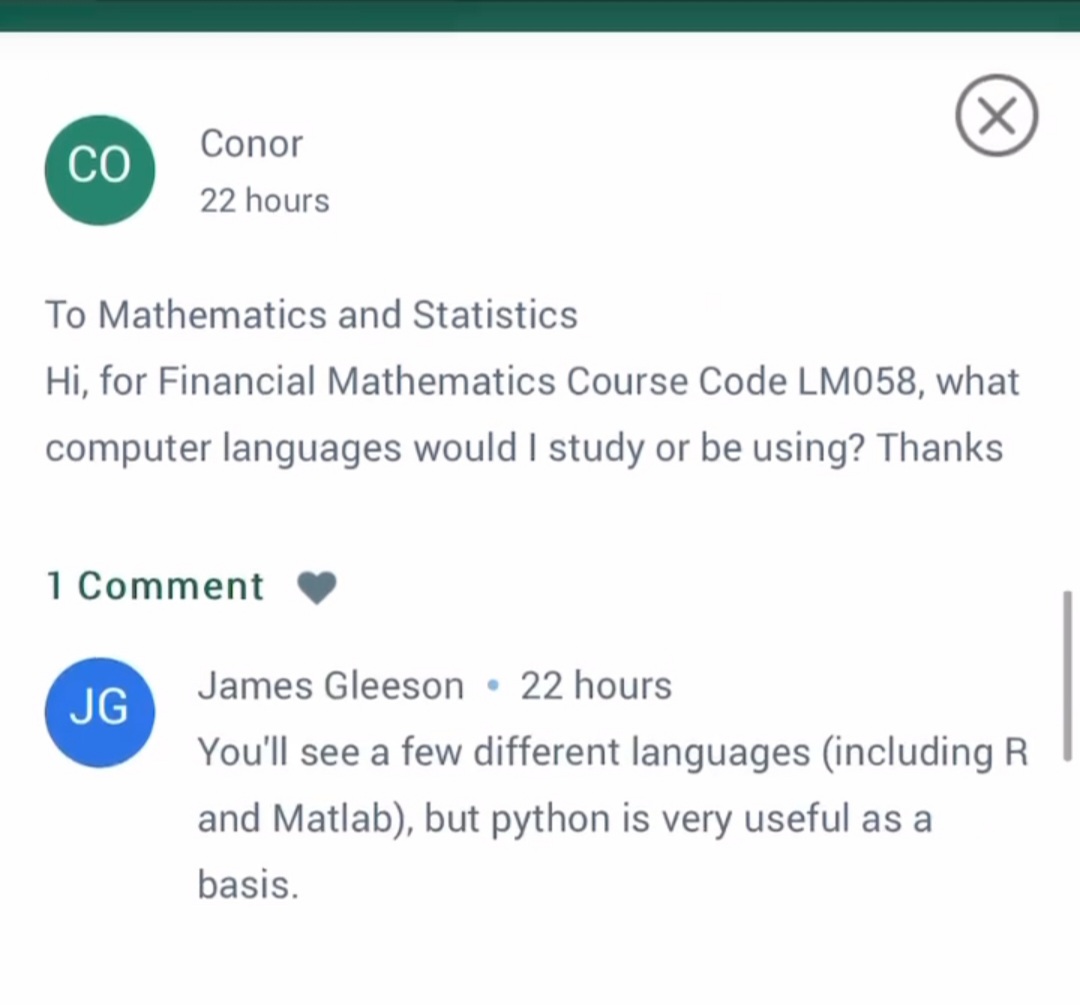 MACSIMaths's tweet photo. ๐ขToday is the last day of our #AskUL Q&A. Our team from the Department of Mathematics and Statistics @sci_engUL including our Head of Department @gleesonj are on hand to answer #LM058 & #LM124 questions before the #CAO change of mind deadline tomorrow. ๐https://t.co/ZjrNB6syMX https://t.co/eKyCJKTQ5h