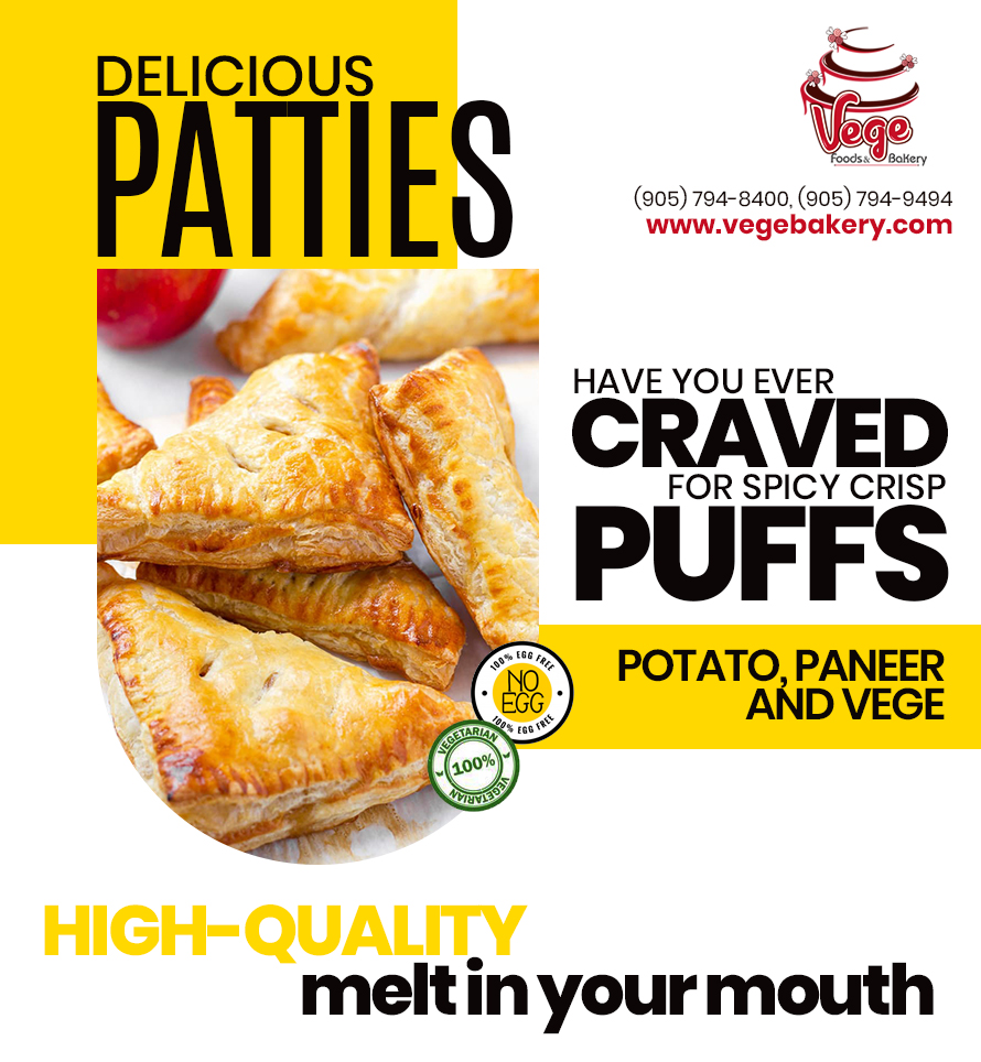 vegefoodsbaker's tweet photo. Delicious Potato, Paneer and Vege PATTIES available.
Visit us today:
4525 Ebenezer Road, Unit #14
Ph# 905-790-8400, 905-794-9494
https://t.co/CMLFQA6H5x
#bakery #egglessbakery #egglesscakes #customcakes #Deliciousegglesscakes #egglesspastries #icecreams #sundaes #egglesscakes https://t.co/ByBZjNDl0C