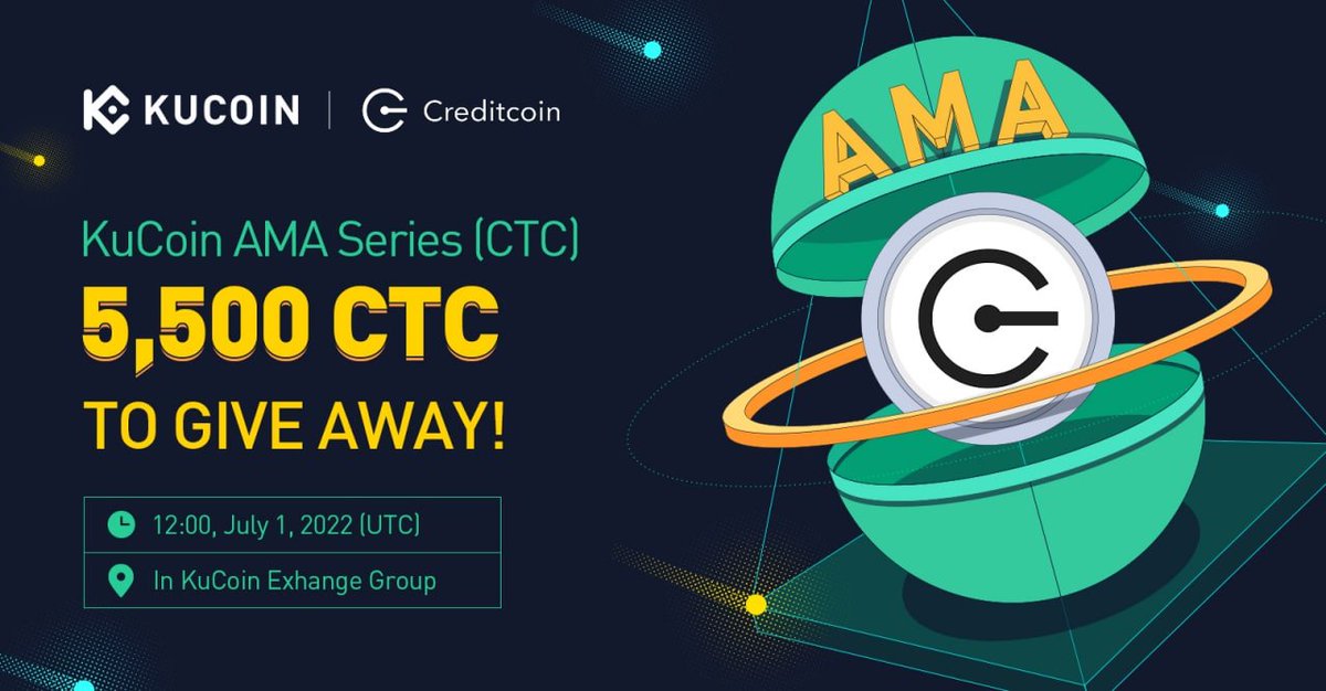 Join the #KuCoin AMA with @creditcoin, 5,500 $CTC to Give Away!

⏰ Date: 12:00 PM on July 1, 2022 (UTC)
📍 AMA Venue: t.me/Kucoin_Exchange
💰 Total Rewards: 5,500 CTC

Read More: t.me/Kucoin_News/12…