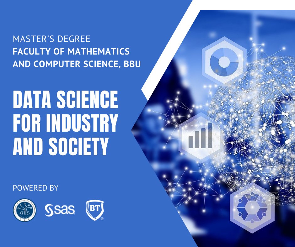 Reminder: 11 days left! Admission to our new master's programme starts on July 11, 2022. Check our website for details about the admission criteria, the required documents and important dates. 
cs.ubbcluj.ro/admitere/nivel…
#datascience #mateinfoubb