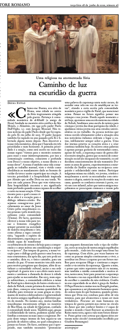 oss_romano's tweet photo. #30de junho. Edição semanal em língua portuguesa. Uma religiosa na atormentada Síria. Um caminho de luz na escuridão da guerra.
#sistersproject
#Deema Fayyad
https://t.co/pYkRJ6wPSb https://t.co/KeyAnD9J3a