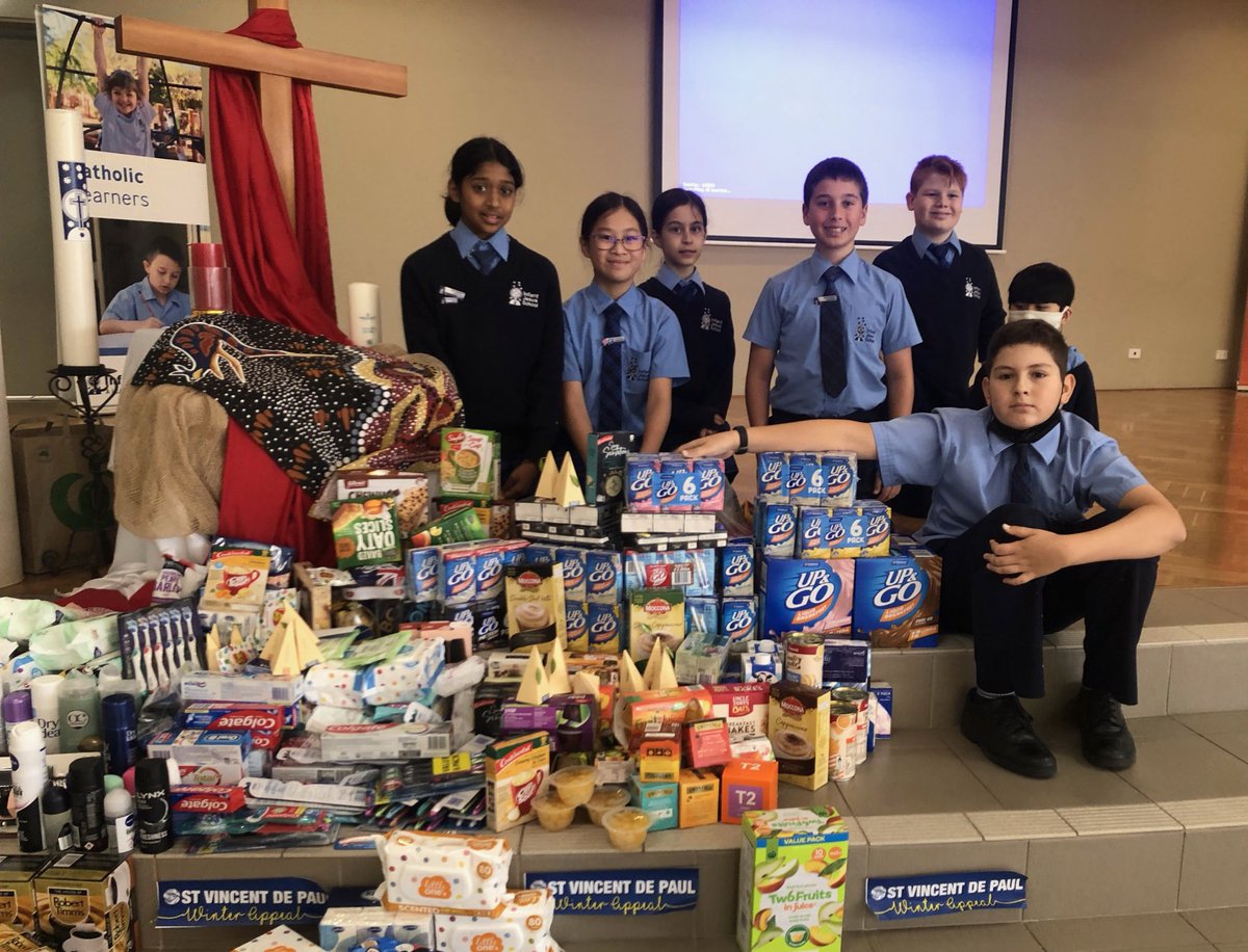 Our school community have been busy collecting items to donate to the St Vincent de Paul Winter Appeal. Thank you to all who generously donated! #CatholicLearners #ExpectGreatThings <a href="/VinniesWA/">Vinnies WA</a>