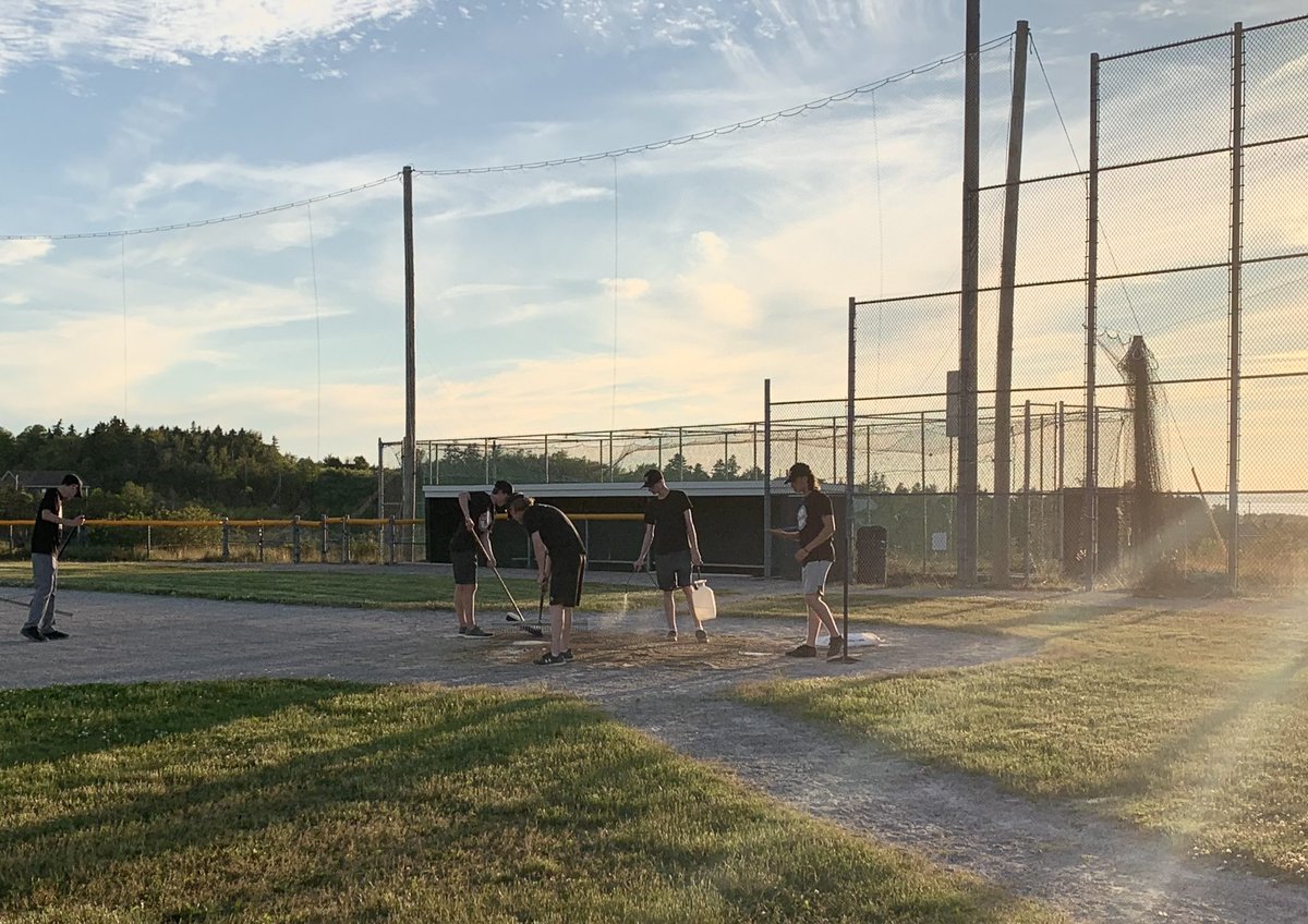 bobynjs's tweet photo. @CBSBaseball staff at the end of Wednesday’s games taking great care in making sure the field is in top shape for Thursday’s games #summersperfectgame🇨🇦 #baseballnl #teamworkmakesthedreamwork https://t.co/9Tspk4fLfr