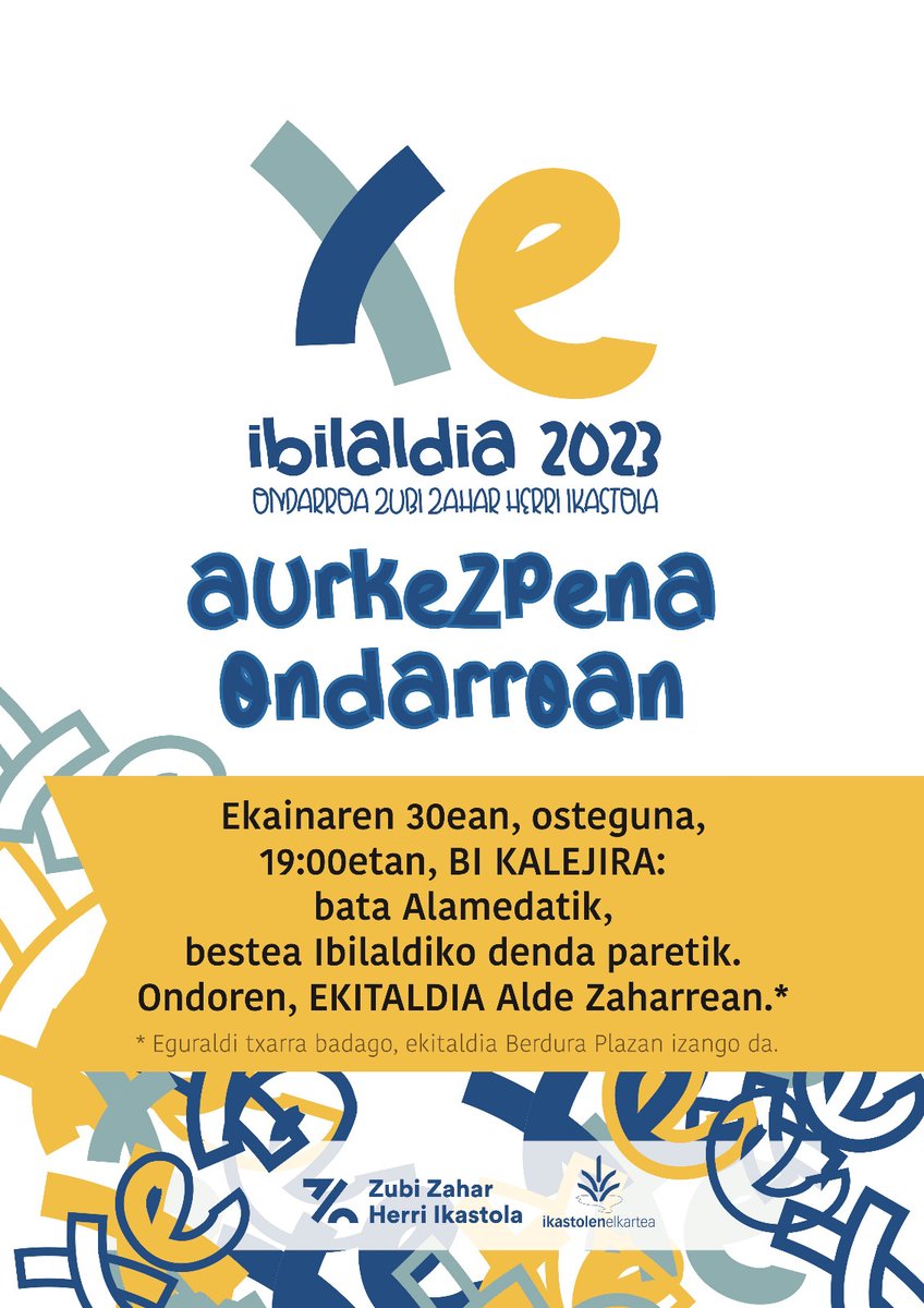 11barri's tweet photo. 🎉 Gaur, #Ibilaldia2023 aurkeztuko da Ondarroan! 

👌11barri  hasita dago Bizkaiko ikastolen elkarteko jairako euskarriak prestatzen.

🕰️Lanerako irrikitan!

#xe @zubizahar1 @EHIkastolak https://t.co/uPIhCXh15f