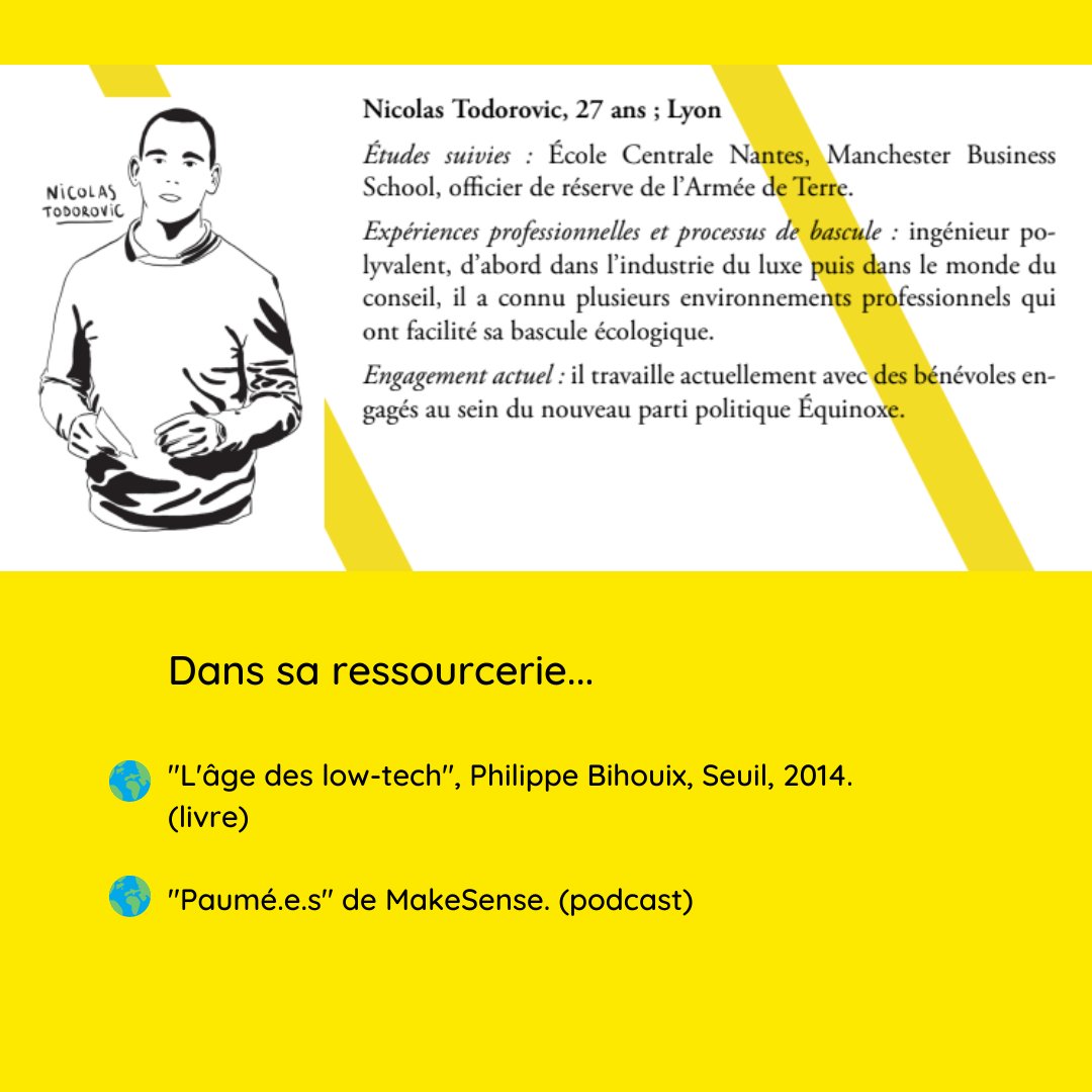Basculons2's tweet photo. @Polytechnique @CentraleNantes @ActesSud @ExtinctionR @makesense 4/30 : Après @CentraleNantes, Nicolas a rejoint un cabinet de conseil. Sa prise de conscience écologique l'a amené à s'engager, notamment dans @Les_shifters @theShiftPR0JECT ou la sécurité civile. Il a été candidat aux législatives avec @PartiEquinoxe.
#GIEC #basculons @ActesSud https://t.co/fdIMIfMnjX