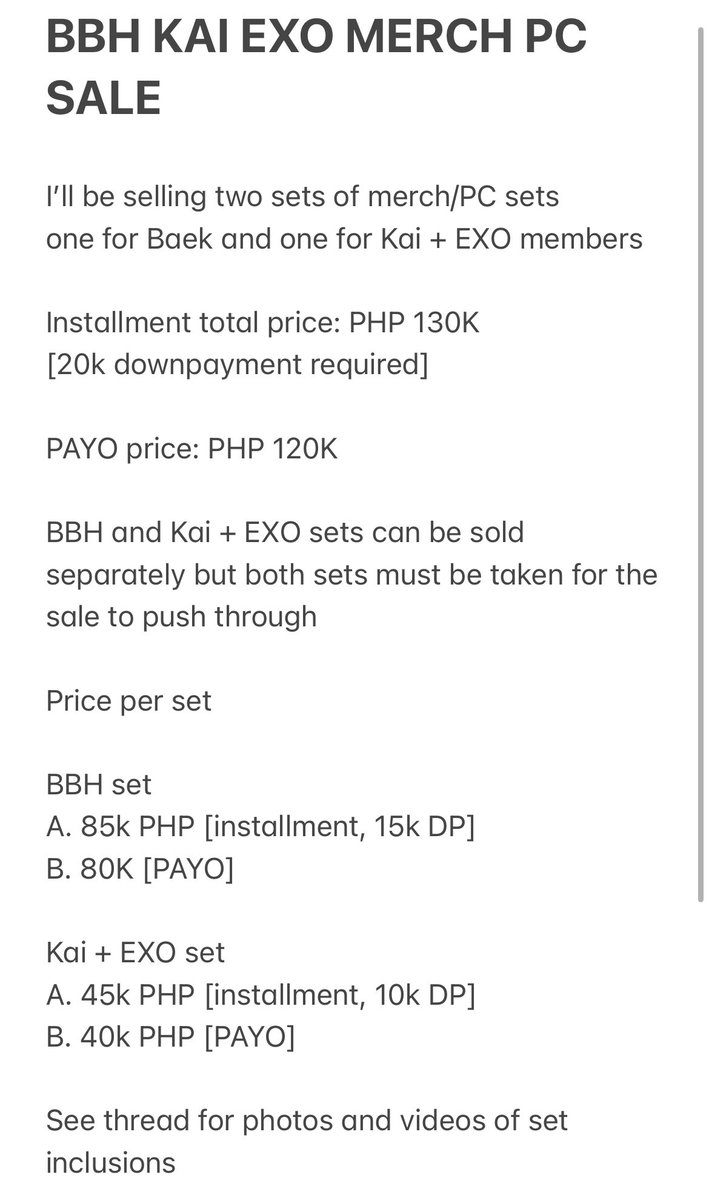 hanyeoungkyoong's tweet photo. [HELP RT]
✨Selling thread ahead✨
WTS LFB PH EXO BAEKHYUN KAI PHOTOCARDS AND MERCH 

Selling a ton load of BBH KAI and EXO merch see photos and thread for details

DM to mine/reserve

Tags: selling exo baekhyun jongin PCs https://t.co/dmDFnZCE4c