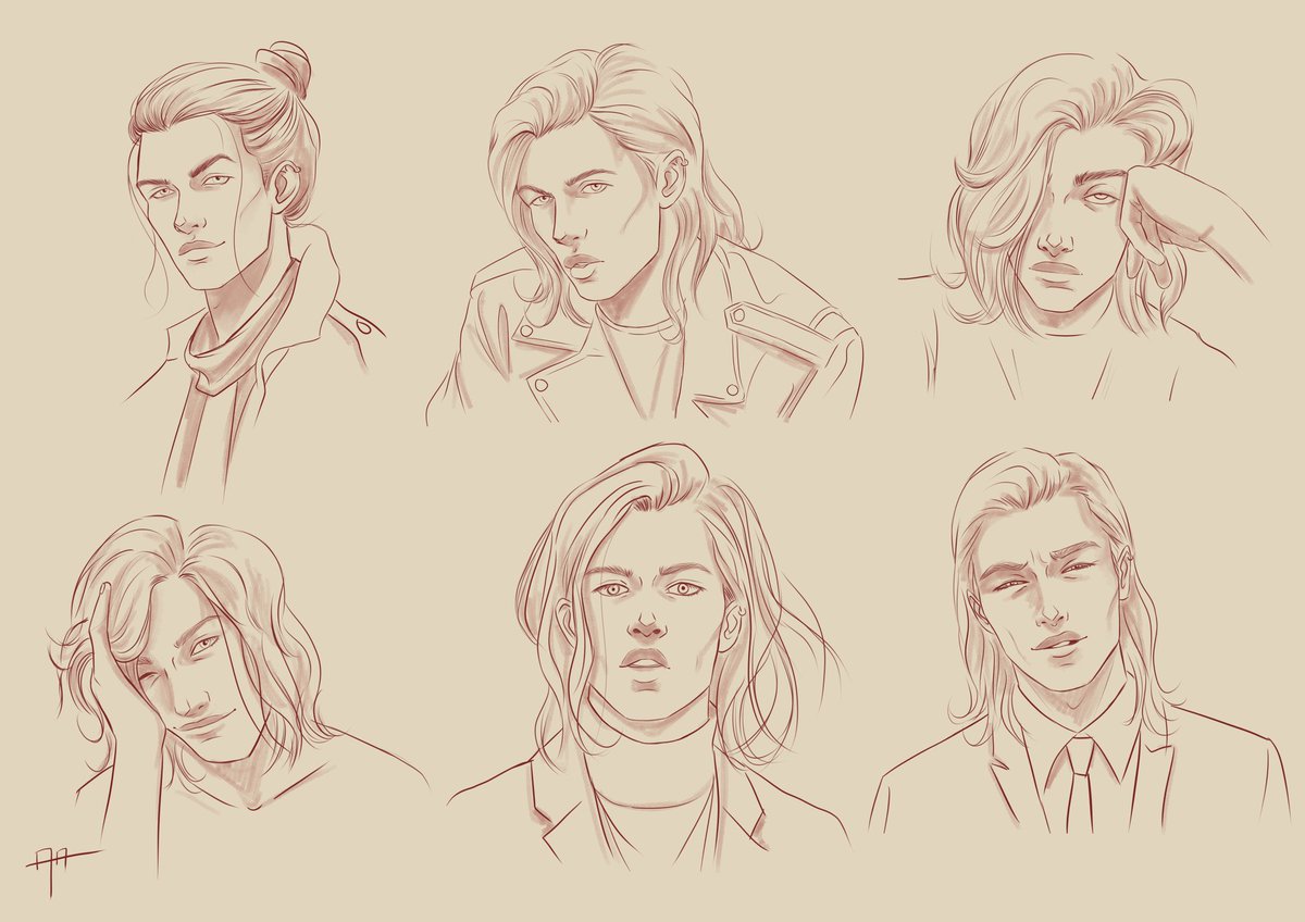 Hola gente! Comparto por aquí algunas expresiones que estuve haciendo de mi OC Eric 💜