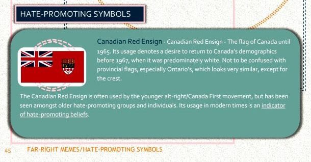 Fed-funded 'values' guide for kids calls Red Ensign hateful, names Conservative Party @CPC_HQ as infiltrated by racists, tells schoolchildren to denounce classmates who speak up for Trump or 'problematic' politicians. blacklocks.ca/values-kit-war…  #cdnpoli @HonAhmedHussen