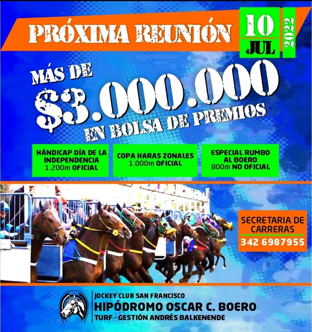 FHipodromos's tweet photo. Hipódromo Oscar C. Boero (San Francisco) - Cierre de inscripciones para el domingo 10 de julio - Reunión Nº4 https://t.co/50cG1wvKSM