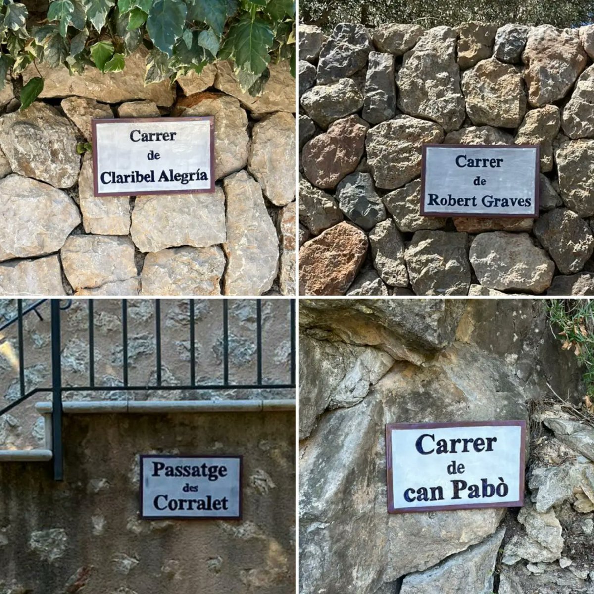 Seguim amb el procés de nou nomenclàtor viari de Deià‼️

Canviam o posam 51 plaques de carrer 

👅 amb els noms en català
💜 amb més noms de dona
📕 amb topònims històrics recuperats

🏛️ Per les noves plaques comptam amb el suport del departament de Cultura del Consell!