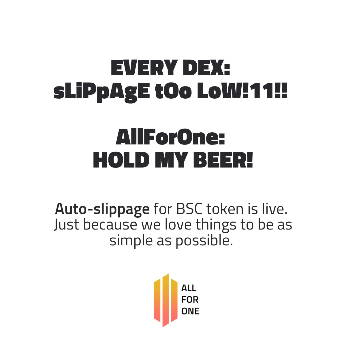 brodiescomics's tweet photo. Slippage is a hard concept to grasp for most #crypto newbies. Problem solved! 

@AppAllForOne @uselesscrypto 
#useless #uselesscrypto #allforone https://t.co/x5i0yyMMlZ