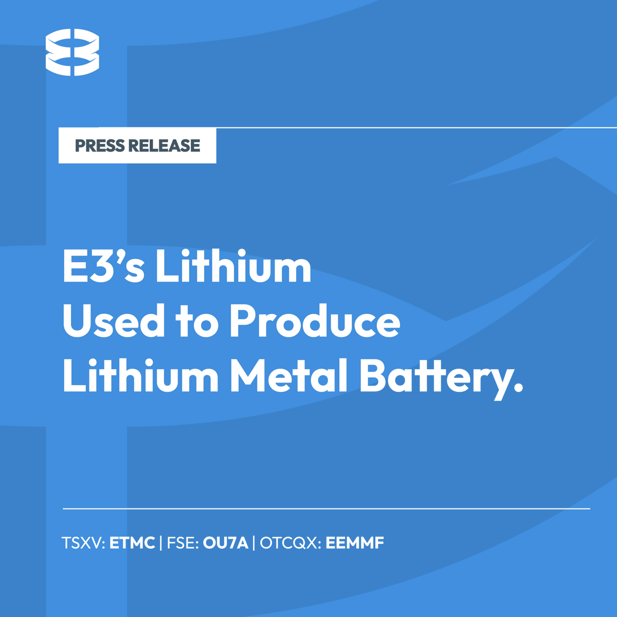e3lithium's tweet photo. E3 has been working with Pure Lithium, who is advancing lithium metal processes and battery manufacturing.
Read More: https://t.co/cu6ohHmnt8
#e3lithium #lithium #dle #albertabrines #technology #development #energy #albertalithium #ETMC
#pressrelease https://t.co/tysEms4fsv