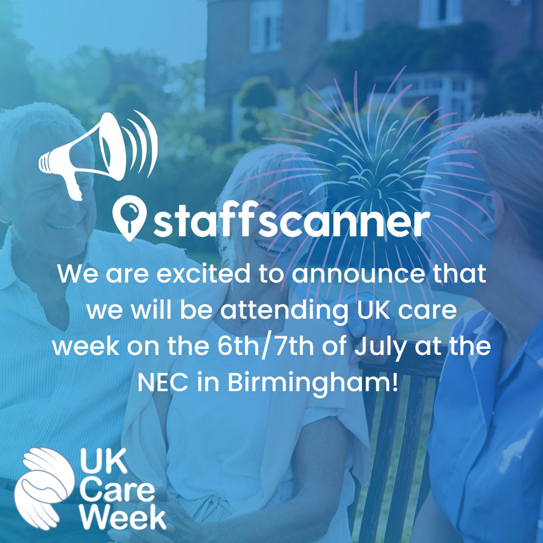 We are excited to announce that we will be attending UK Care week an event in July that will bring together the care community. 

staffscanner.co.uk

#careerincare #workingincare #carework #socialcare #careersincare #nurses #carers #seniorcarers #studentnurses #studentnurse