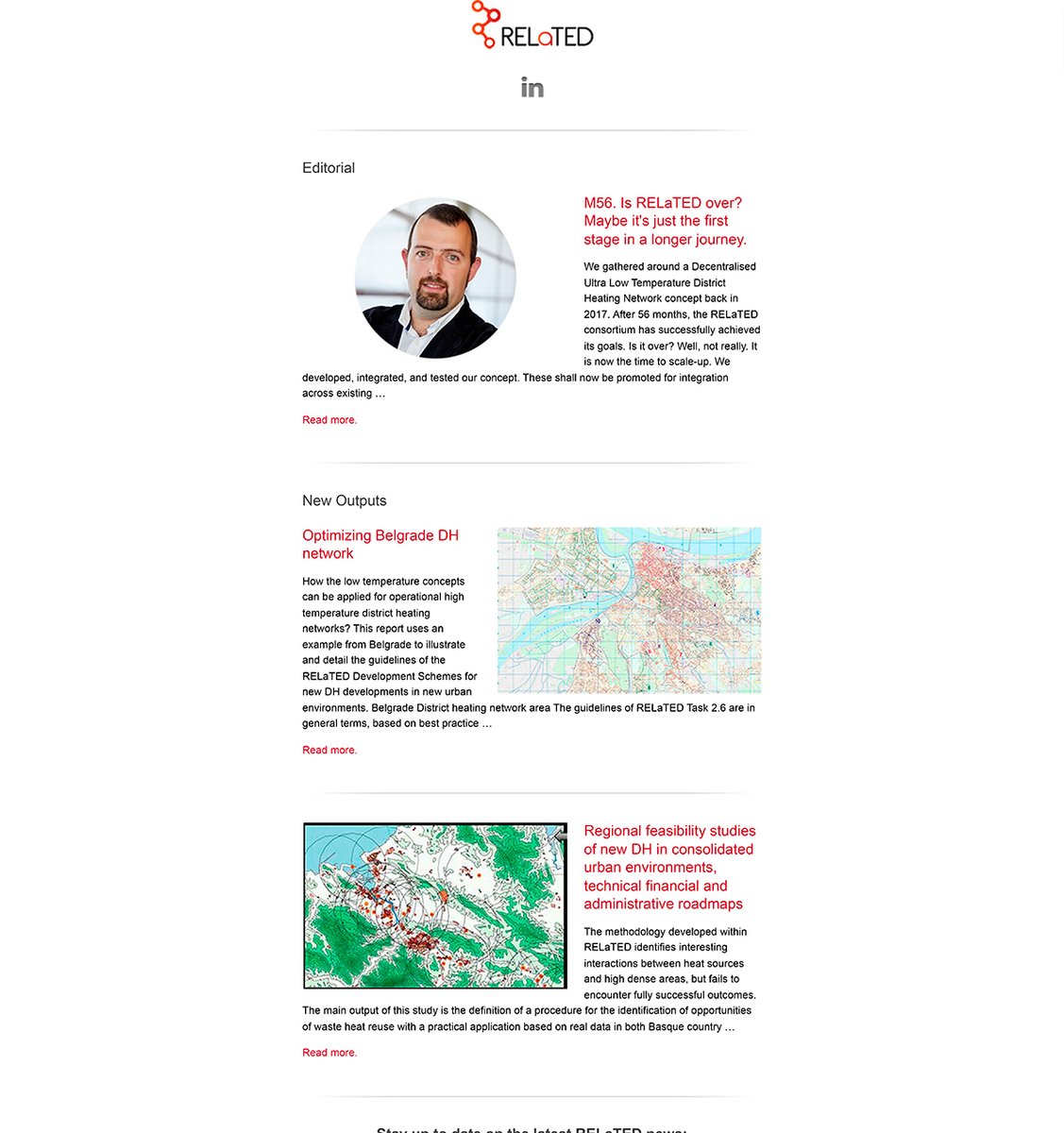 Our last #newsletter is out! At the end of RELaTED Project, find the last advancements and goals produced under the project. 👏👏
Enjoy reading! 😎
Check it here 👉 lnkd.in/e-zisJyc

#H2020 #EU #districheating #energytransition <a href="/Fedarene/">FEDARENE</a> <a href="/DHCPlus/">DHC+</a> <a href="/EuroheatPower/">Euroheat & Power EHP</a>