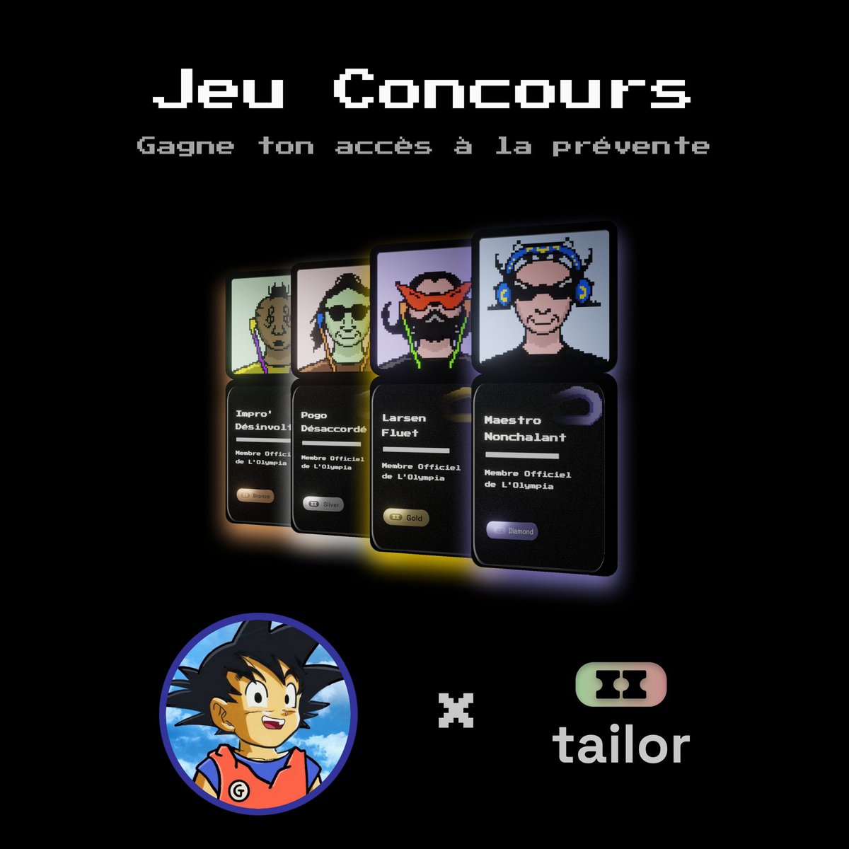 Crypto__Goku's tweet photo. [#THREAD+#GIVEAWAY]

Pour le lancement du nouveau projet #NFT par l'@OLYMPIAHALL, j'ai la chance de vous faire gagner exclusivement 5 WL🔥

🔹RT+❤️
🔹Follow @Crypto__Goku &amp; @tailor_nft
🔹Tag 2 amis

🗓️TAS 03/07
⬇️⬇️

#NFTs #Olympia #NFTgiveaway #Giveaway #Concours https://t.co/iQIaucRFmS