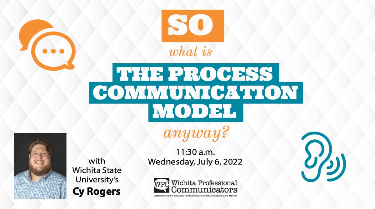 WichitaProCom's tweet photo. Cy Rogers of the @WichitaState University Community Engagement Institute will uncover the mystery of the Process #Communication Model at our July 6 program. RSVP by noon on Tuesday, July 5, to save $5: https://t.co/ZHXlBWNO2A #Wichita https://t.co/txDorR7VI6