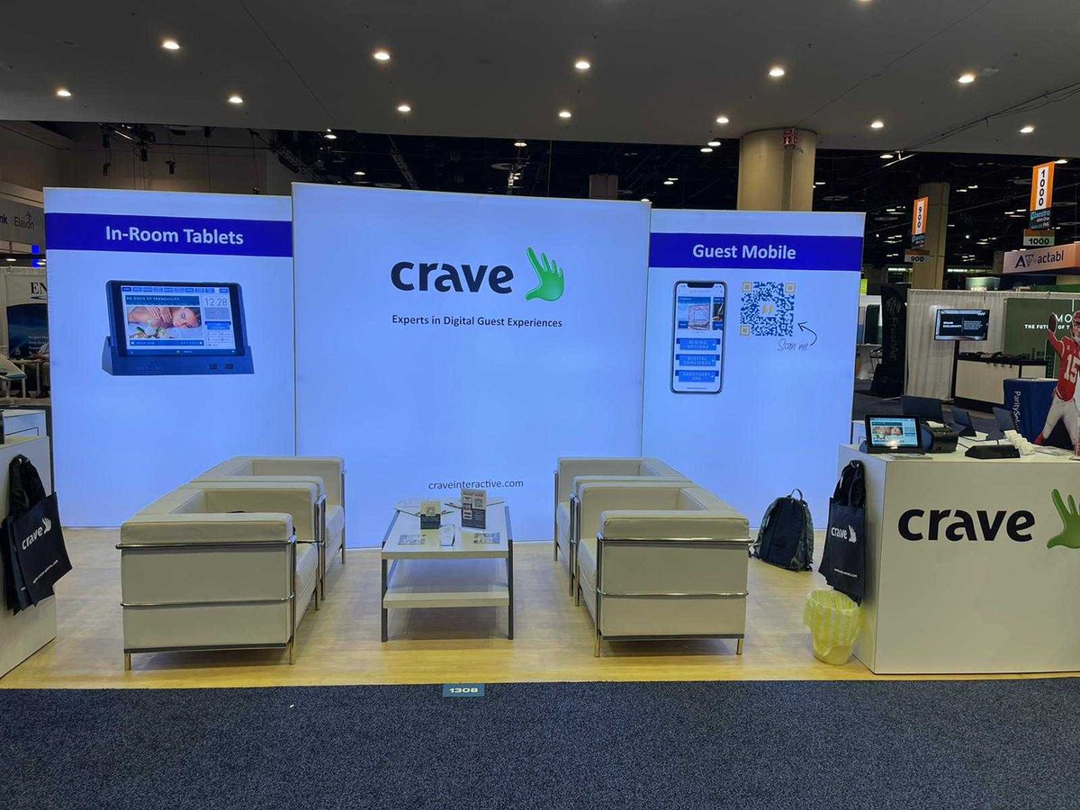 CraveWorld's tweet photo. It's the last day of #HITECOrlando today, are you coming down? 

Come and visit us at booth #1308 for more information on the perfect digital guest service platform for your hotel 🛎️

#Hotelservice #inroomtablets #qrcodes #Hotelier #Guestservice #hoteltechnology #network https://t.co/a2ngc0TzBg