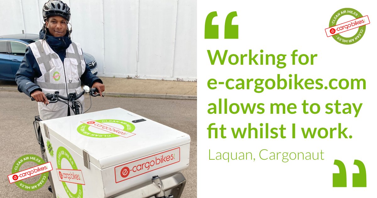 ecargobikes's tweet photo. “Working for https://t.co/JvETKoTsGl allows me to stay fit whilst I work.”
Laquan, Cargonaut
To find out more about joining our team visit https://t.co/g227QxHesN
#londonlivingwage #cycledelivery #cargonauts #cyclecouriers #bikecourier #loveyourjob https://t.co/rPUtMdxrj8