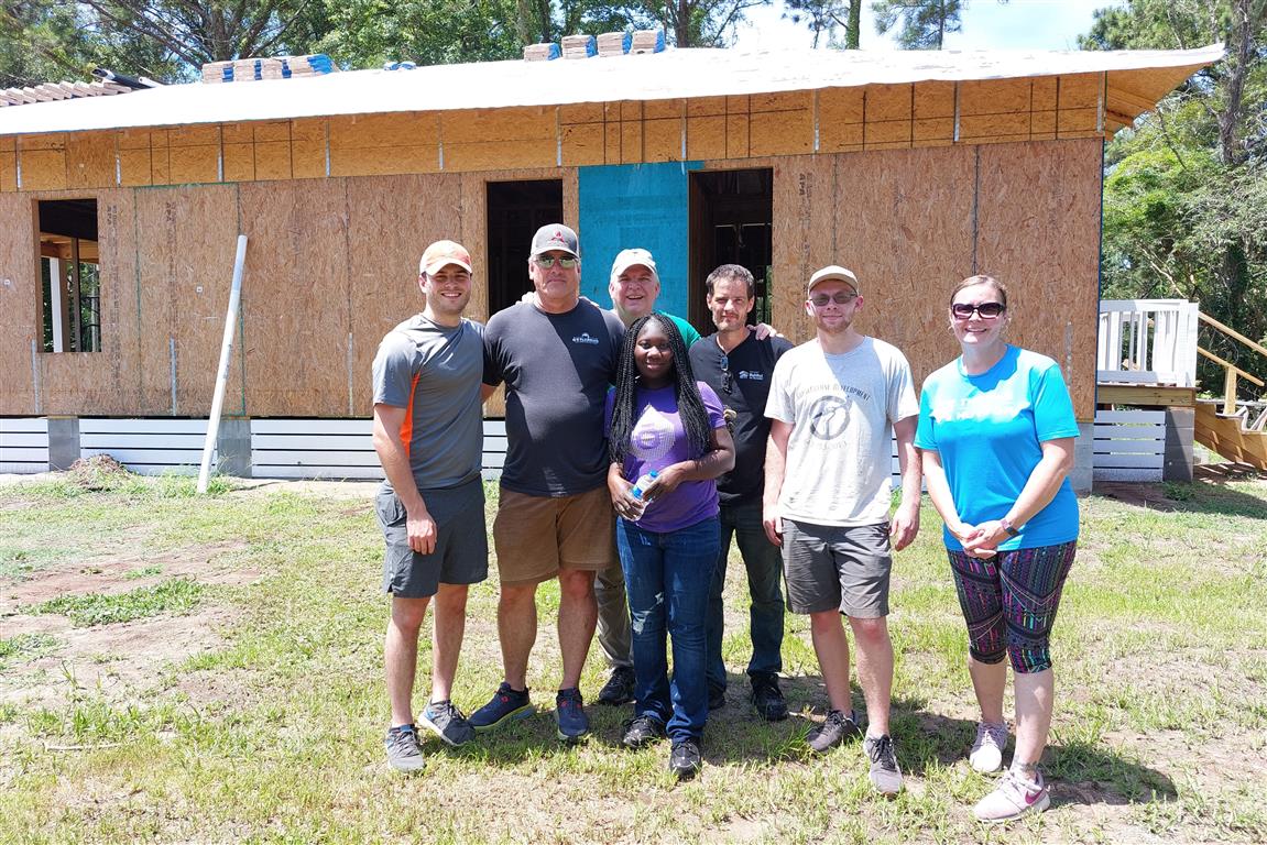 thomasandhutton's tweet photo. T&H Helping Hands participated in a build with @eastcooperhfh
their June service project. Thank you to our Charleston employees who spent their Saturday earning "sweat hours" for such an important cause! #HabitatForHumanity #HabitatForHumanity #ECHFH #LendAHabitatHand https://t.co/G7XXn8pudj
