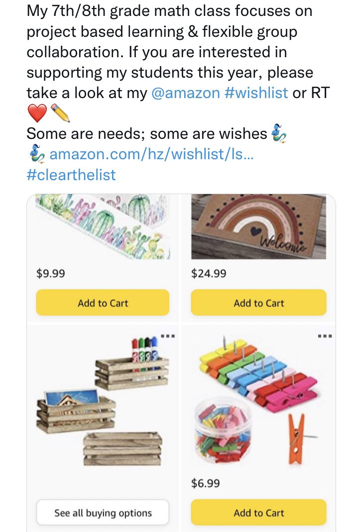 cheri_pimath's tweet image. Happy #thursdaymorning ❤️ If you can help support a classroom today please check out my list or RT🧞‍♀️🧞‍♀️ 
Teacher drop your lists❤️✏️❤️✏️

amazon.com/hz/wishlist/ls…
#clearthelist #teachertwitter @notbatmanyet
