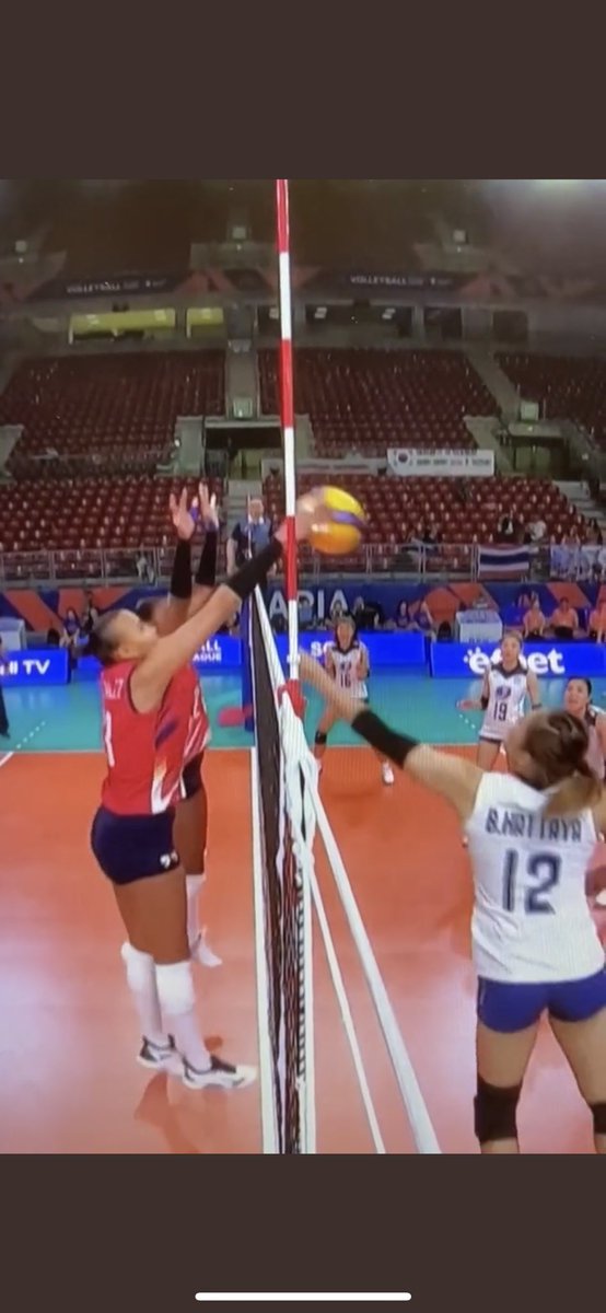 Is this “Over”
Why referee give them points???
<a href="/volleyballworld/">Volleyball World</a> 
We need answers 
Please take action with this
This is not first time that Dominican’s team “over” 
Please do something with this team and referee that biased them
“SHAME”
#VNL2022 
 #วอลเลย์บอลหญิง