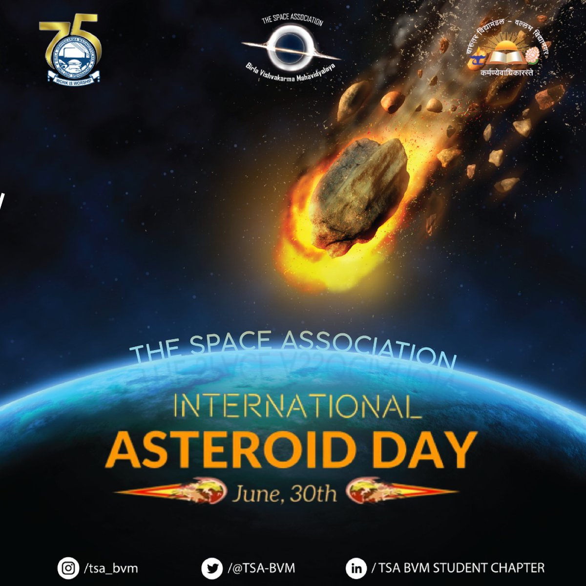 TSA_BVM's tweet photo. To witness a live session from a panel of Astrophysicists and Asteroid Experts visit: https://t.co/FpBqSTOiF2 https://t.co/LPEpslRd8h