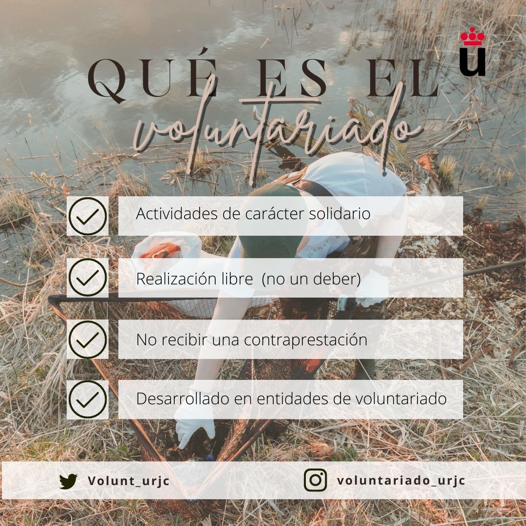 Volunt_Urjc's tweet photo. ¿Sabes qué actividades están consideradas como actividad voluntaria? 

✅Actividades con carácter solidario
✅Realización libre y voluntaria (no un deber)
✅Llevada a cabo sin contraprestación económica o material
✅Desarrollada en programas dentro de una entidad de voluntariado https://t.co/FuRvMDevdx