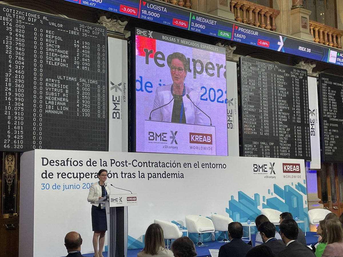 PabloMalumbres's tweet photo. Talking about #postrade today in Madrid. Thanks Verena Ross @ESMAComms and Rodrigo Buenaventura @CNMV_MEDIOS to join us. The future of #securitiesservices @GrupoBME @sixgroup #TFOFIN https://t.co/vCGtVnI3SO