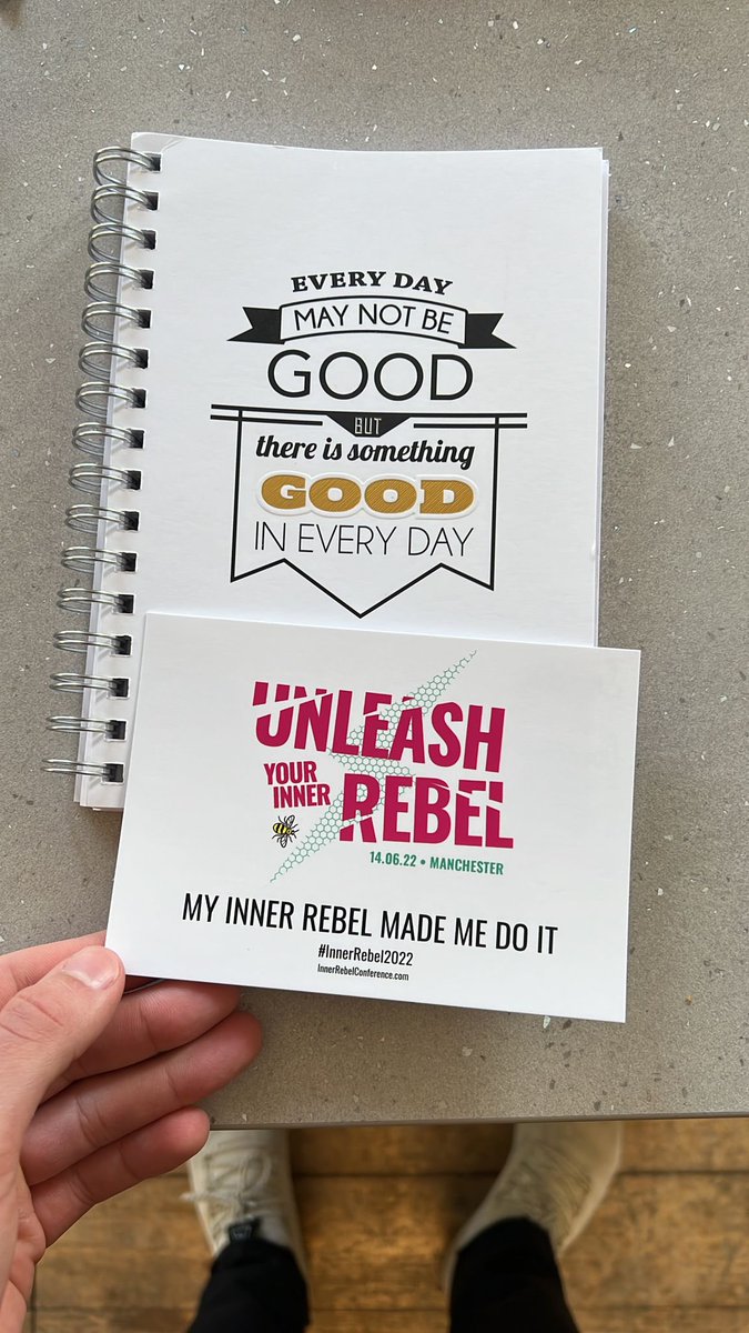 Unfortunately I wasn’t able to get these from the office (yet) but a kind colleague shared this image with me! Thank you <a href="/Advita_p/">Advita CommsRebel</a>! I loved attending your conference… adding this to my quote bank. #InnerRebel2022